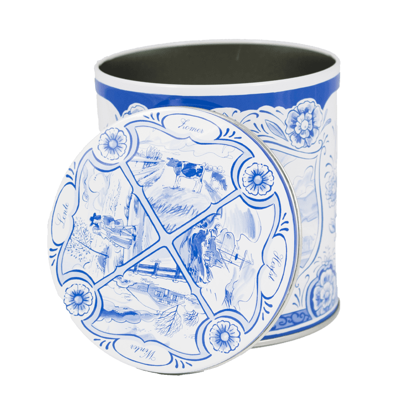 EMPTY DELFT BLUE STROOPWAFEL TIN BLUE