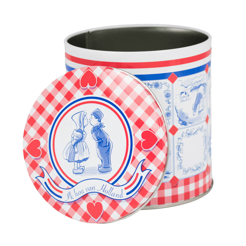 LEEG DELFTSBLAUW STROOPWAFELBLIK ROOD