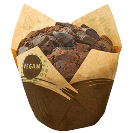 vegan dubbel chocolade muffin