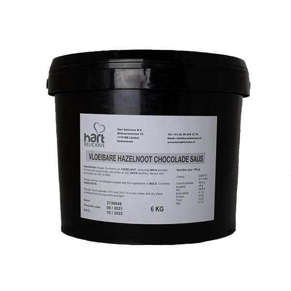 Vloeibare hazelnoot chocolade saus
